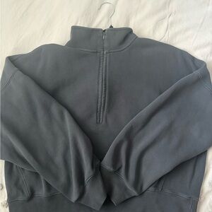 Abercrombie & Fitch Dark Gray Quarter-Zip Sweatshirt
